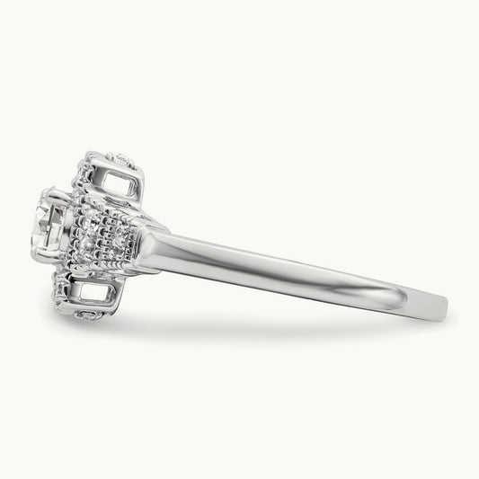 Art Deco Round Center Semi-Mount Engagement Ring, 0.25 ct tw