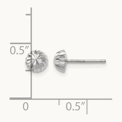 Polished & Diamond-Cut Half Ball Post Earrings — 5mm