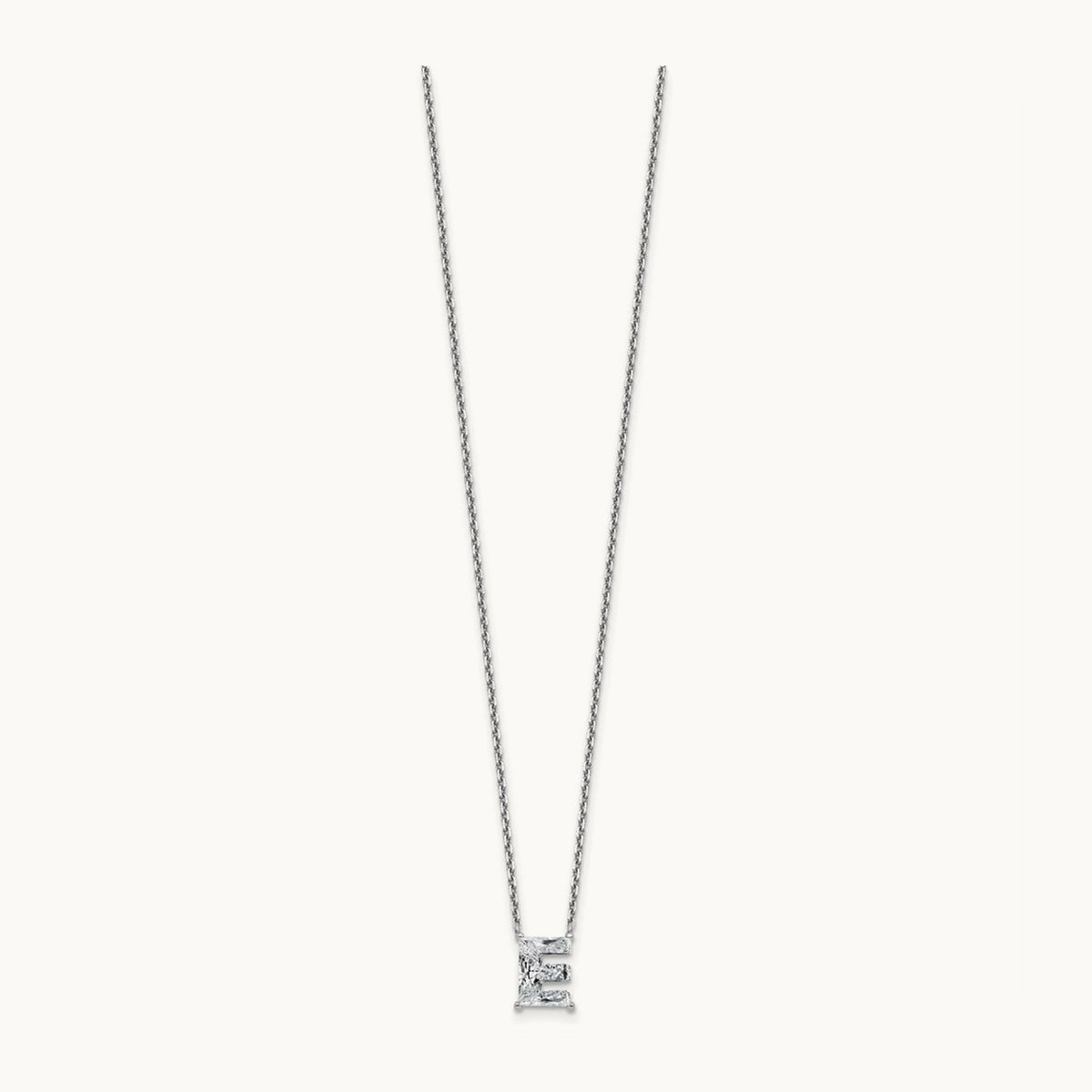 Initial Necklace, 1.75 ct tw Lab-Grown Diamond in 14K White Gold