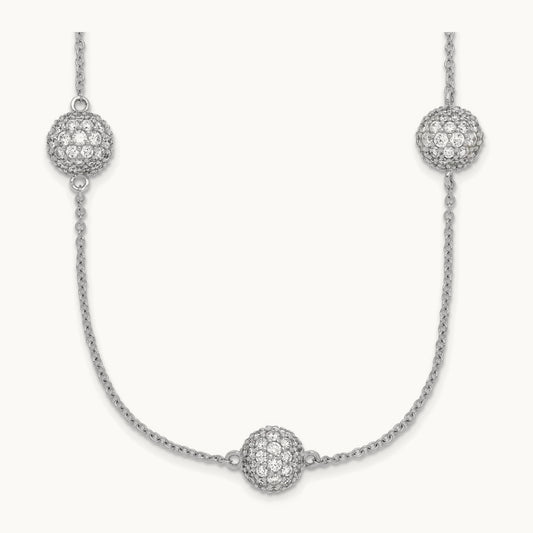 8mm Sphere Necklace, 6.75 ct tw Lab-Grown Diamond — 14K White Gold