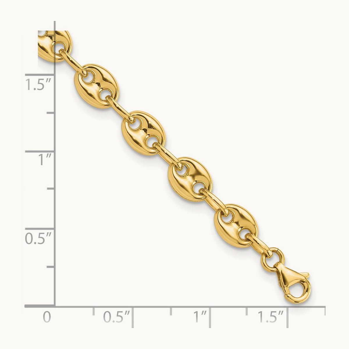 Fancy Link 7.75in Bracelet, 14K