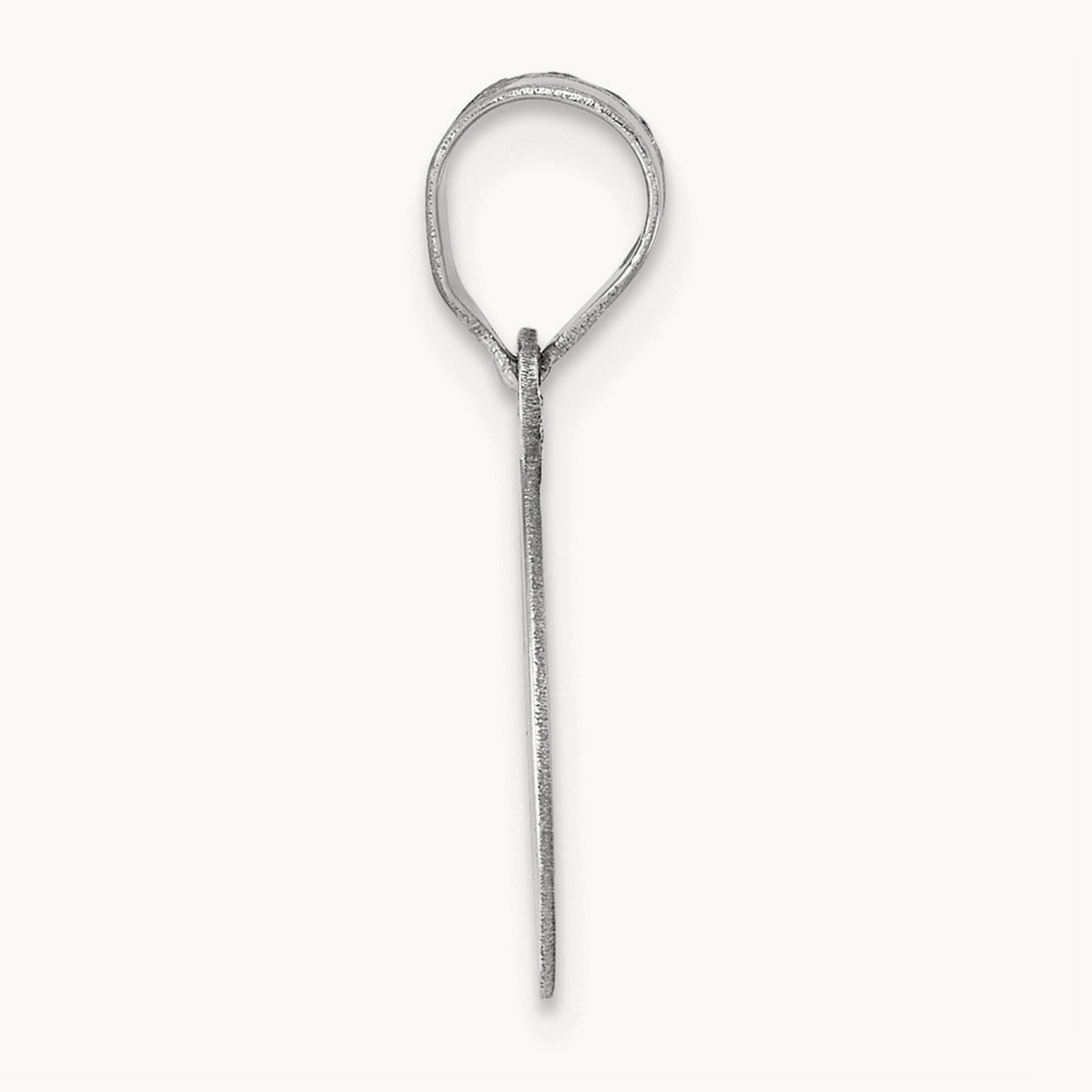 Polished Script Initial Pendant — 14K White Gold, E
