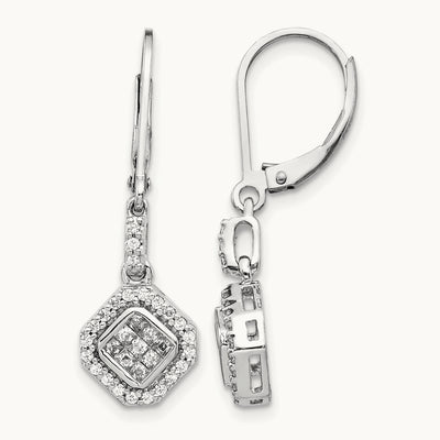 Diamond Leverback Earrings — photo set