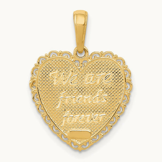 Reversible FOR MY SISTER-FRIENDS FOREVER Pendant, 14K