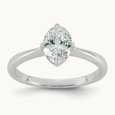 Oval Center Solitaire Ring, 1-4 ct Lab-Grown Diamond