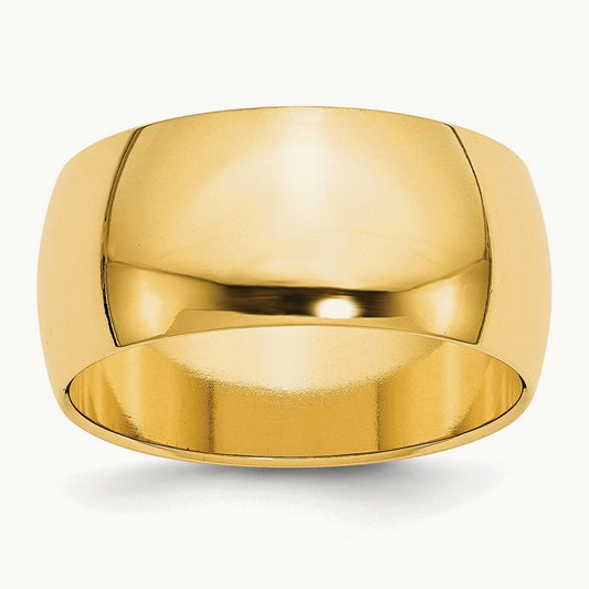 Half Round Band, 10mm, 10K Yellow Gold