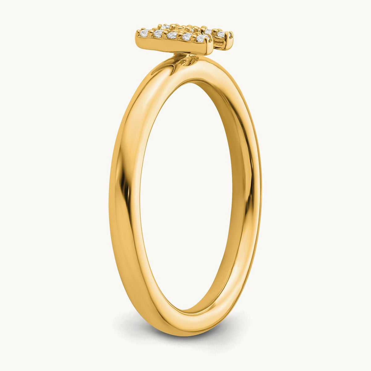 Stackable Diamond Ring — 14K Yellow Gold, H