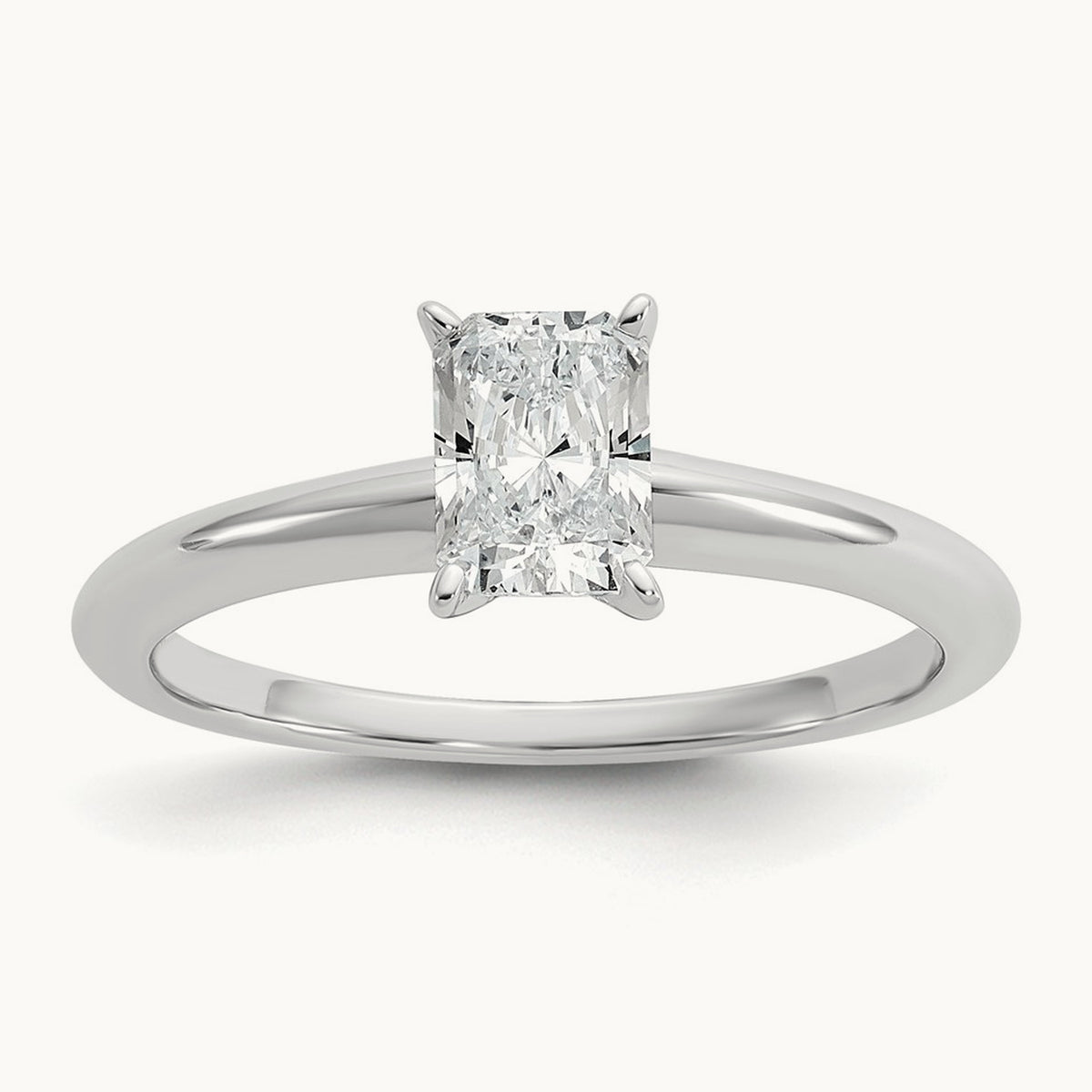 Radiant Solitaire Engagement Ring, 0.50-5.00 ct tw Lab-Grown Diamond — 3/4 ct, 14K White Gold