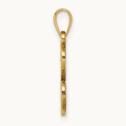 Script Letter S Initial Pendant, 14K Yellow Gold