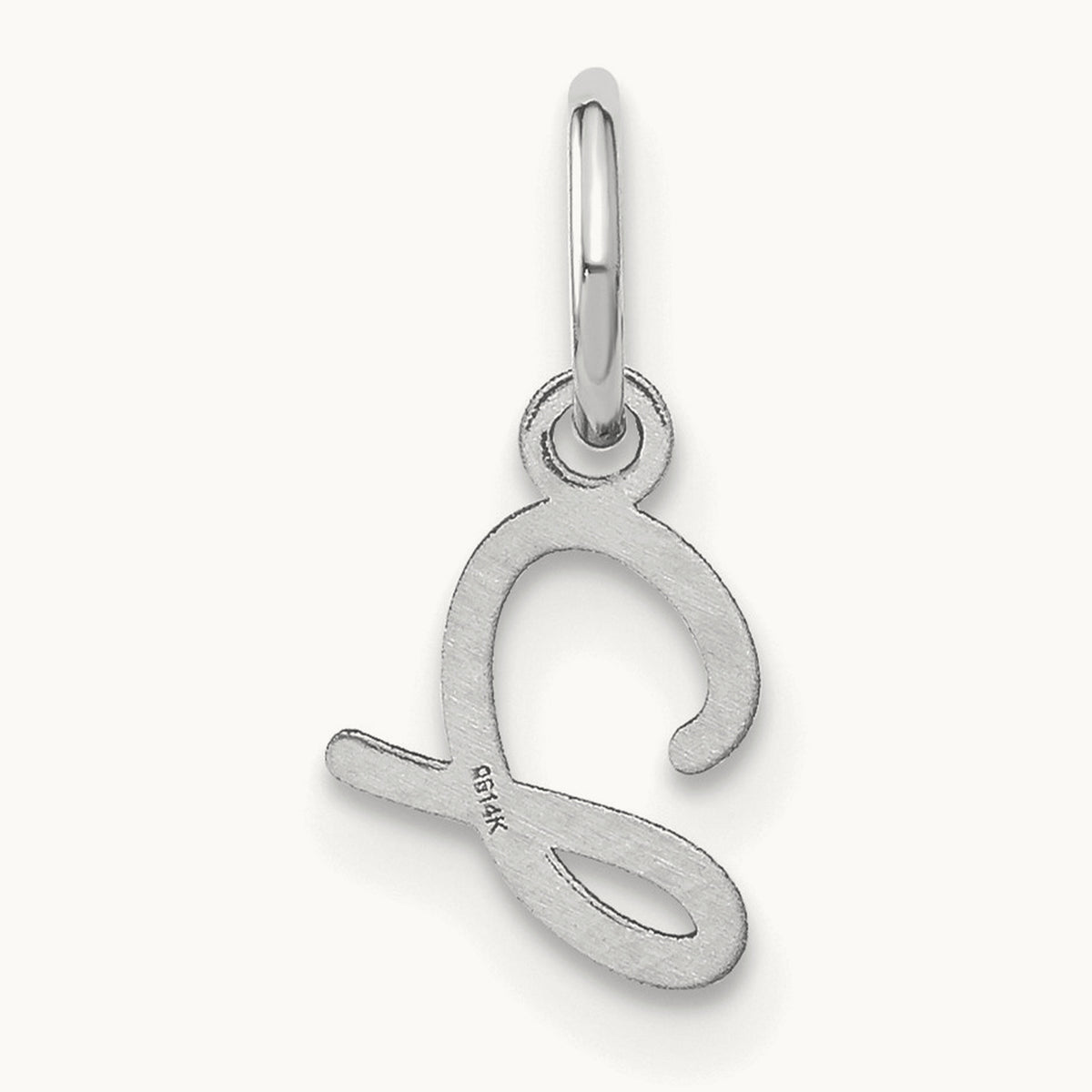 Upper case Initial Charm — 14K White Gold, J