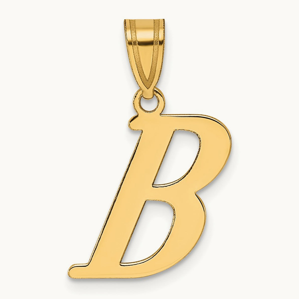 Polished Initial Pendant — B