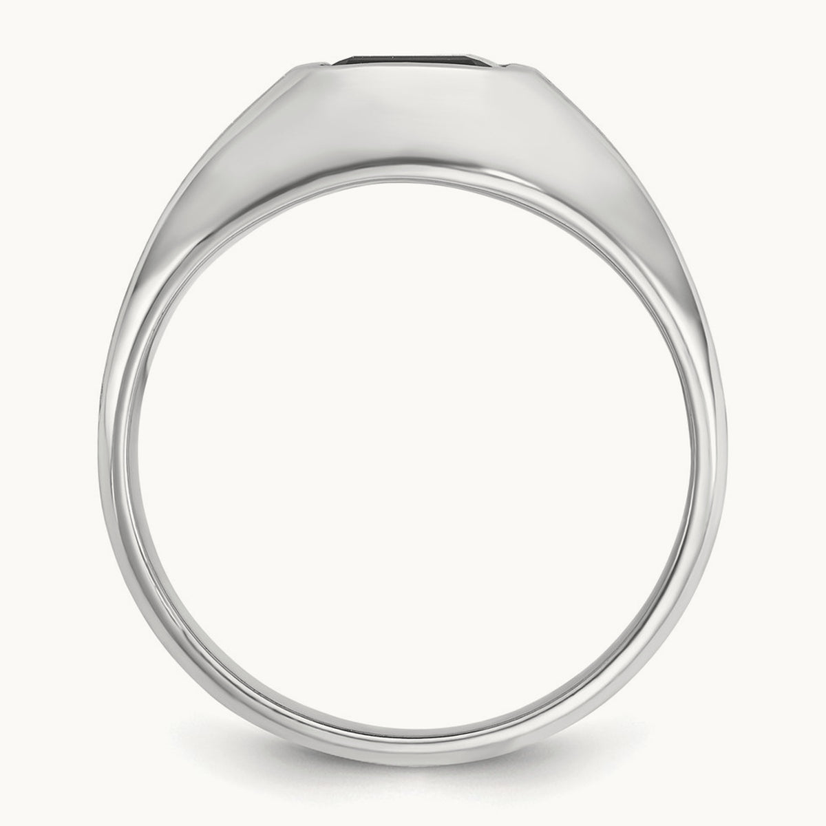 IBGoodman Men's Polished & Satin Onyx & Diamond Ring, 14K White Gold