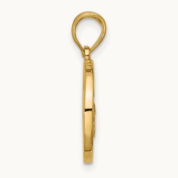 Polished Round Taurus Pendant, 14K
