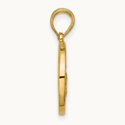 Polished Round Taurus Pendant, 14K
