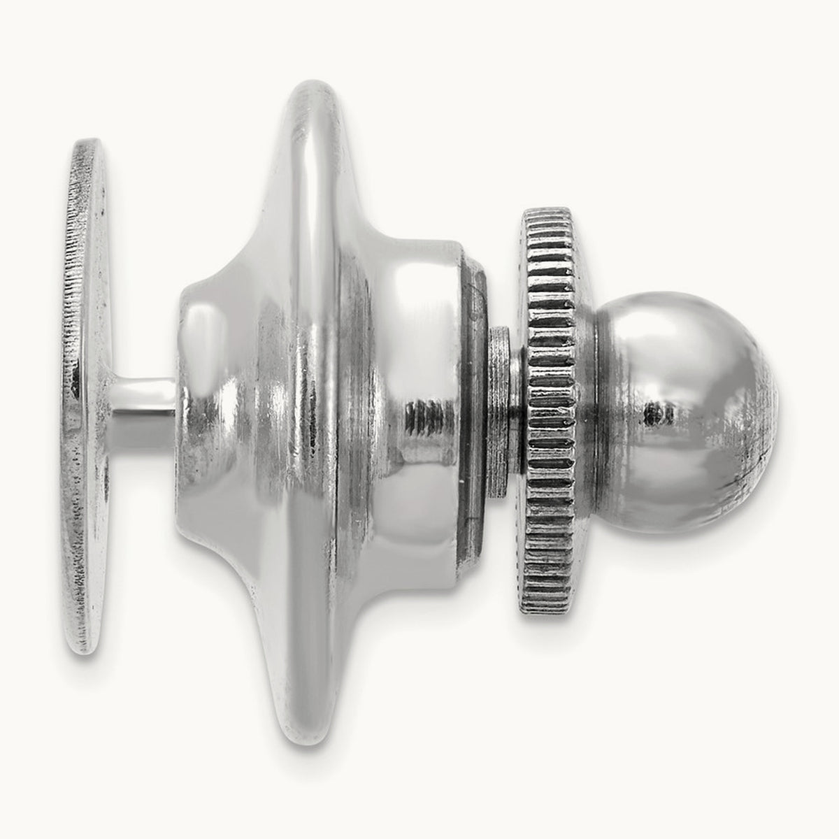 Men's Oval High Polished Tie Tac — 14K White Gold
