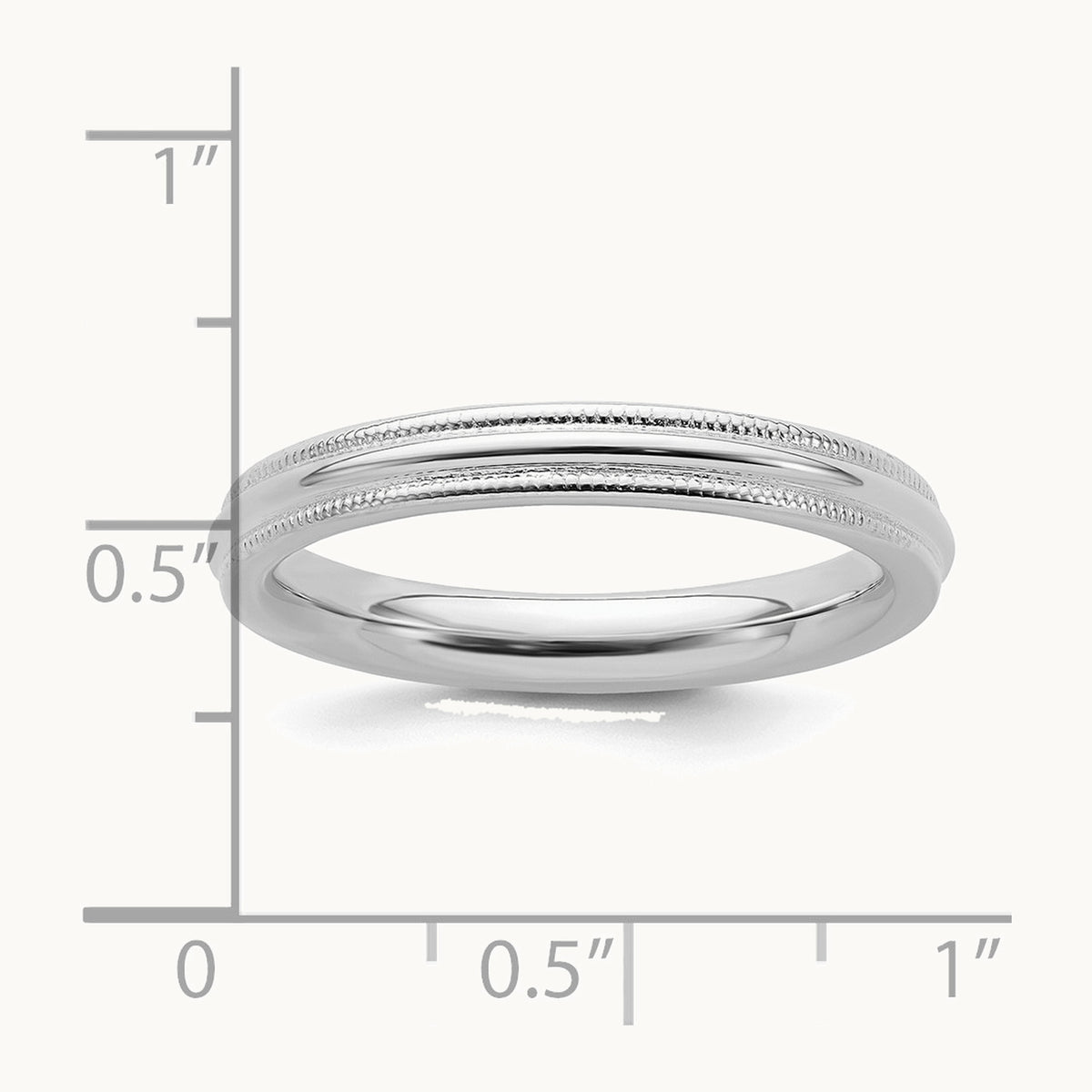 Rhodium-plated Comfort Fit Milgrain Band — photo set