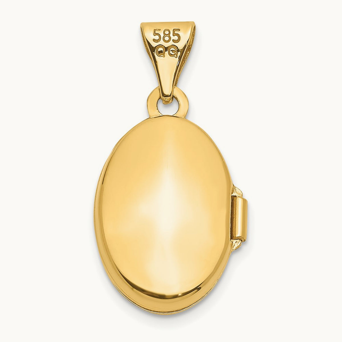 Plain Polished Oval Locket — 21mm