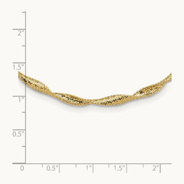 Polished Twisted Stretch Necklace, 14K — Leslie's