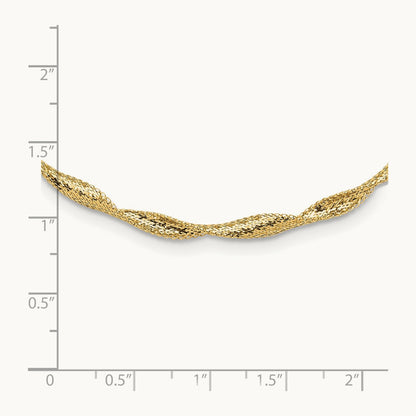 Polished Twisted Stretch Necklace, 14K — Leslie's