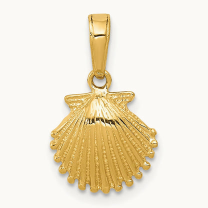 Scallop Shell Pendant, 14K