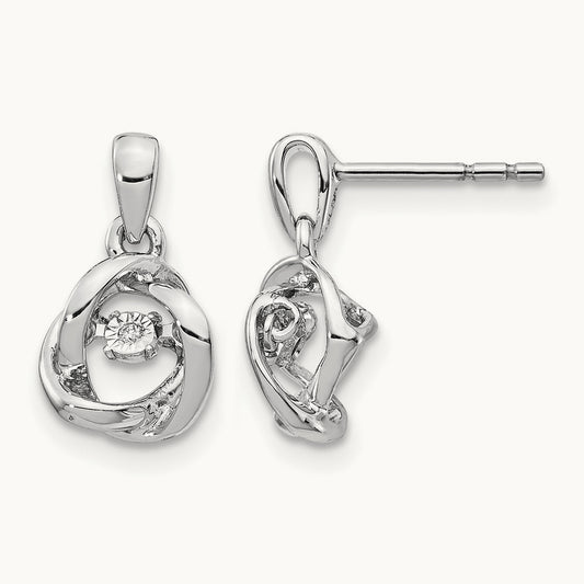 Fancy Moving Diamond Earrings, 14K White Gold