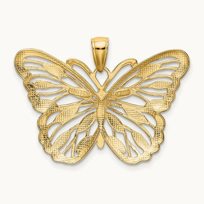 Butterfly Pendant, 14K with Rhodium