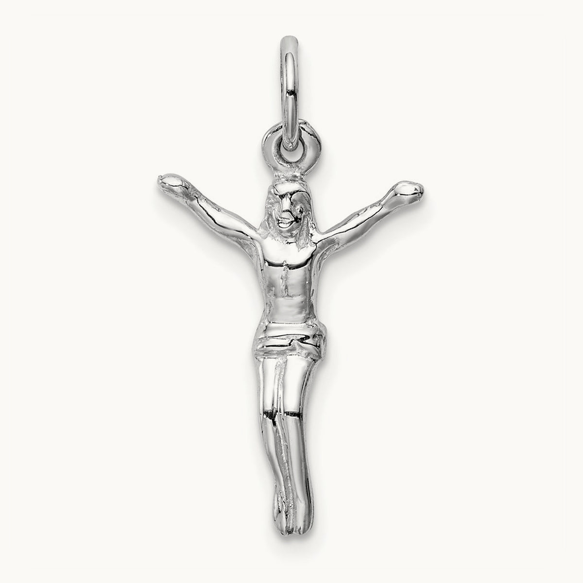 Jesus Charm, 14K White Gold