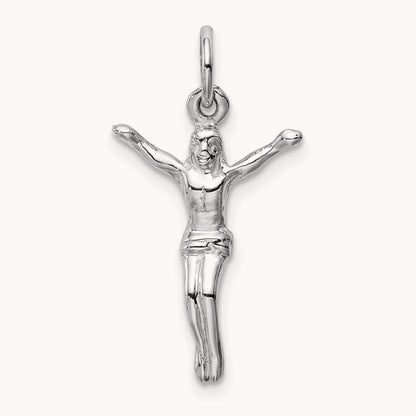 Jesus Charm, 14K White Gold