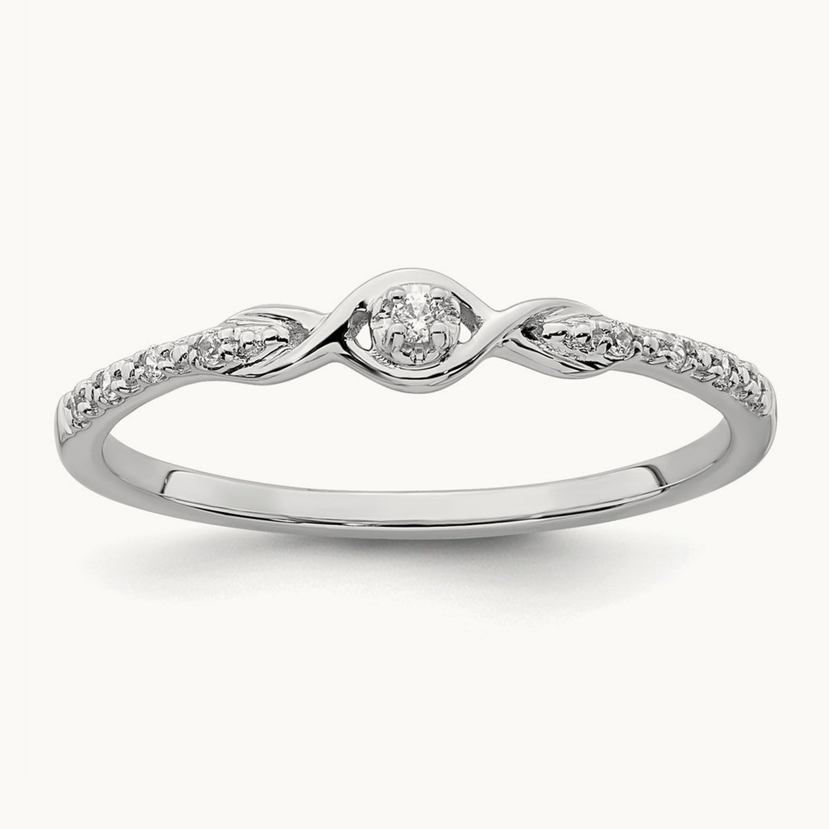 Polished Fancy Diamond Ring, 14K White Gold