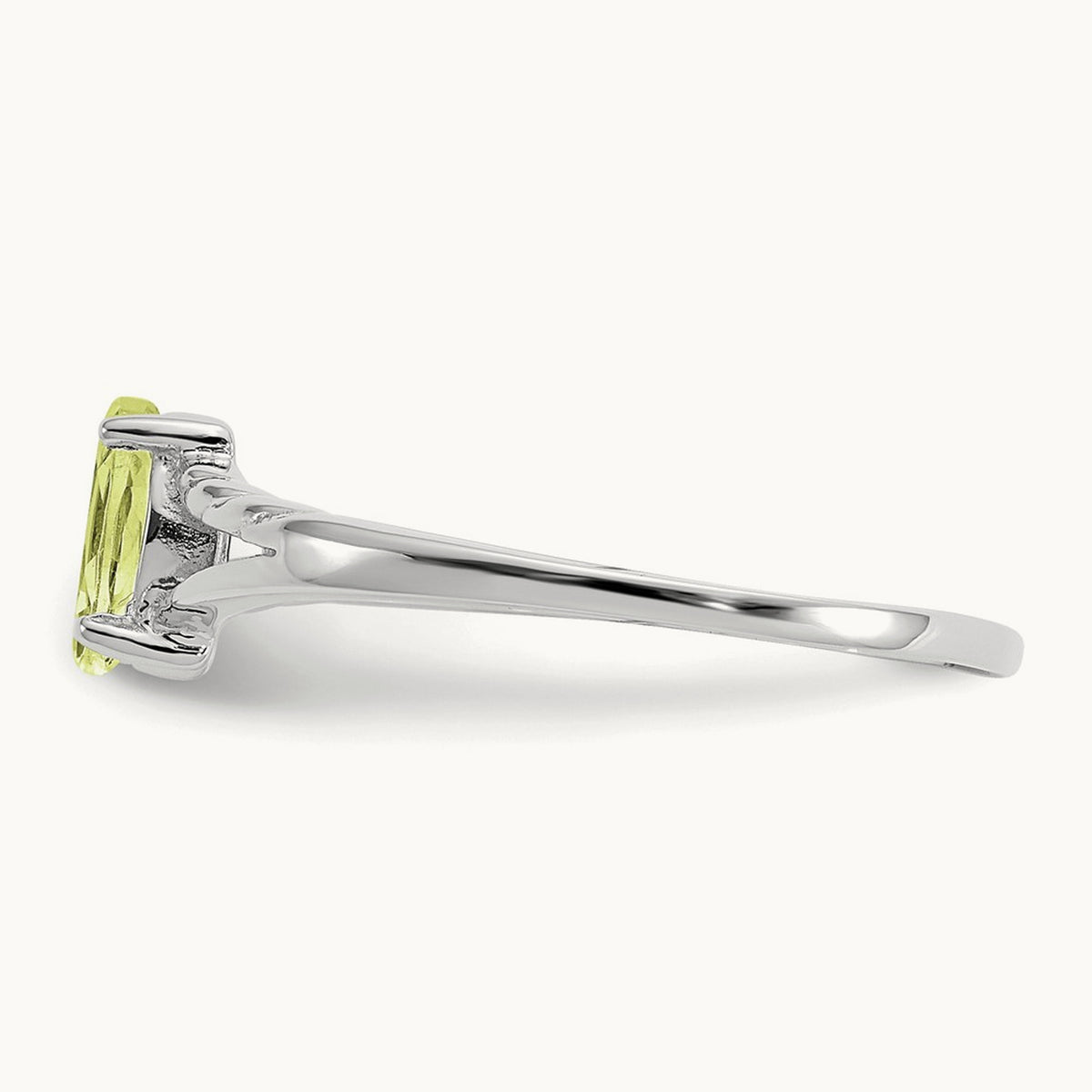Peridot Birthstone Ring, 14K White Gold
