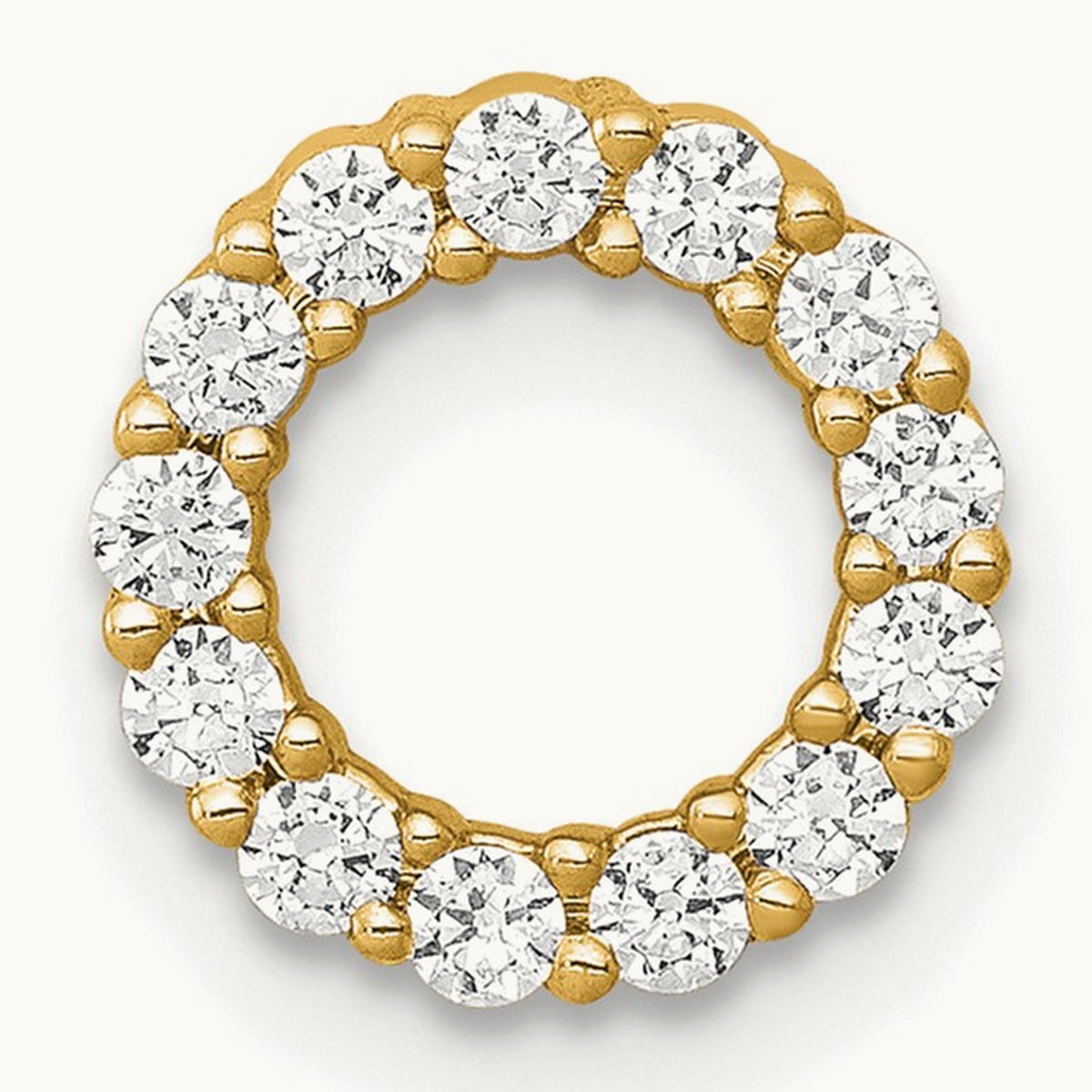 Diamond Circle Chain Slide — 14K Yellow Gold, 9.75mm