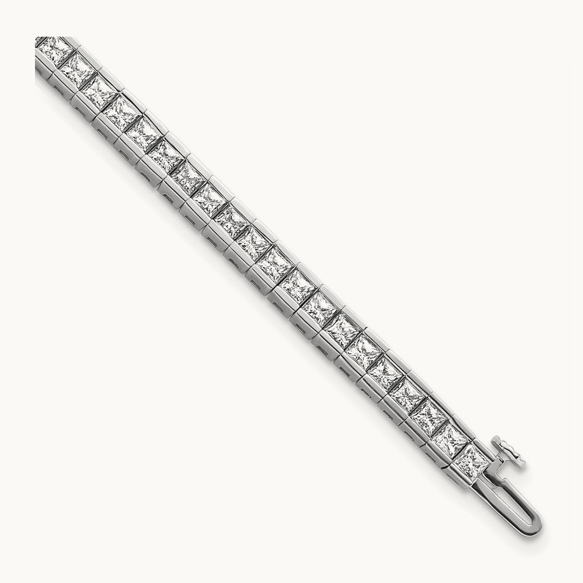 Princess Tennis Bracelet, 7.00 ct tw Lab-Grown Diamond — 14K White Gold