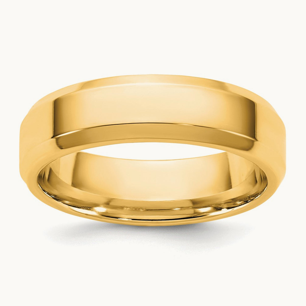 Bevel Edge Comfort Fit Band — 14K Yellow Gold, 5.5mm
