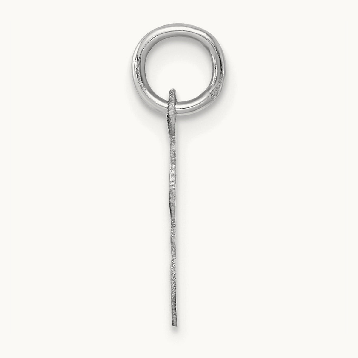 Small Script Letter F Initial Charm, 14K White Gold