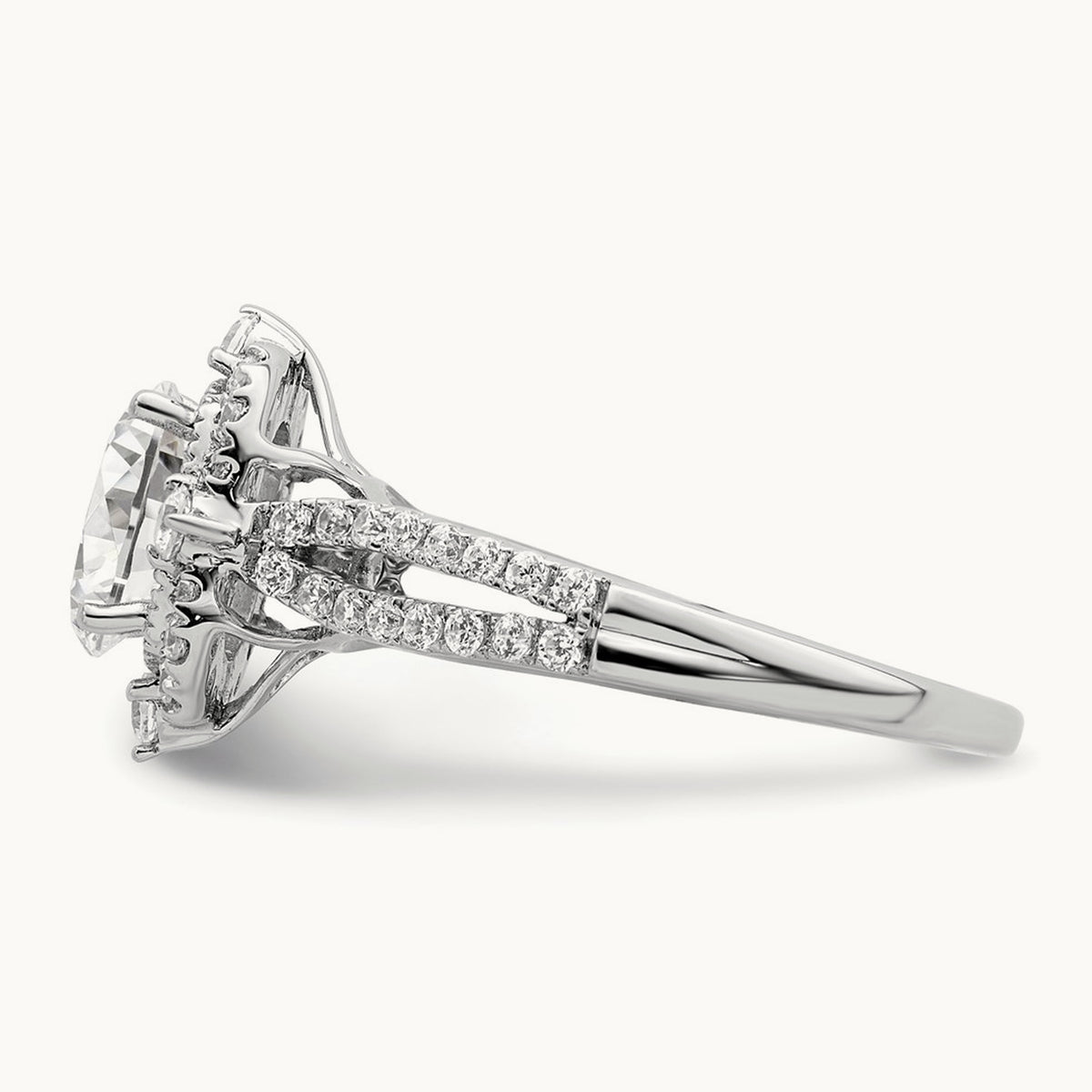 Vintage 1ct Oval Halo Dia Semi-Mount Ring, 14K White Gold