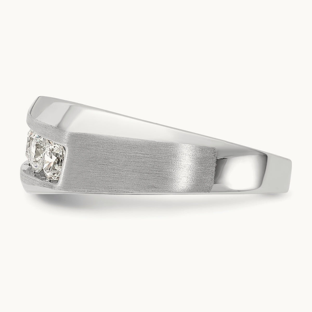 5 Stone Men's Ring — 10K White Gold, 10