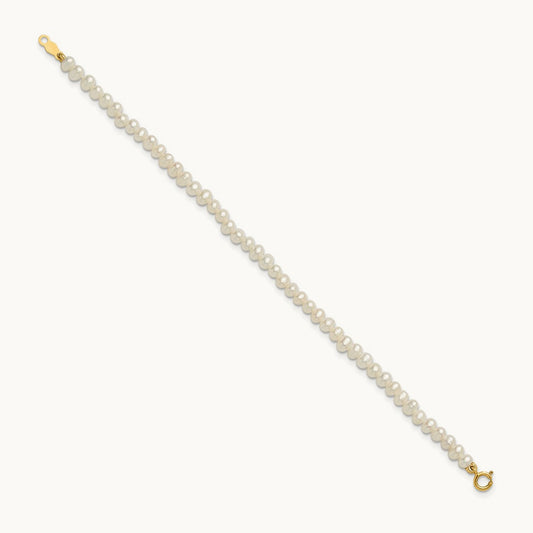 Madi K White FWC Pearl 15 Necklace, Earrings & 5.5 Bracelet 3pc Set, 14K