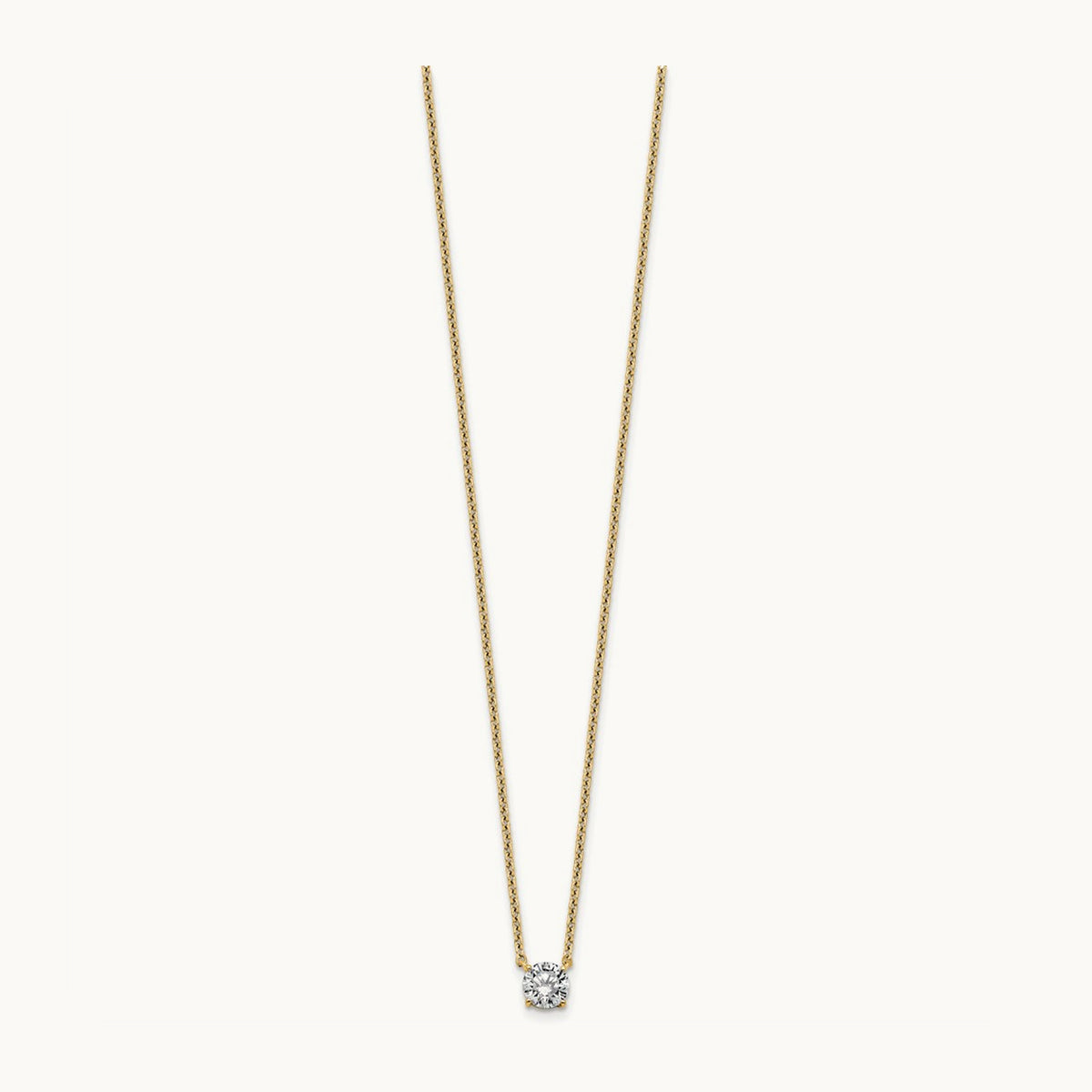 Four-Prong Solitaire Necklace, 0.50-4.00 ct tw Lab-Grown Diamond — 14K Yellow Gold