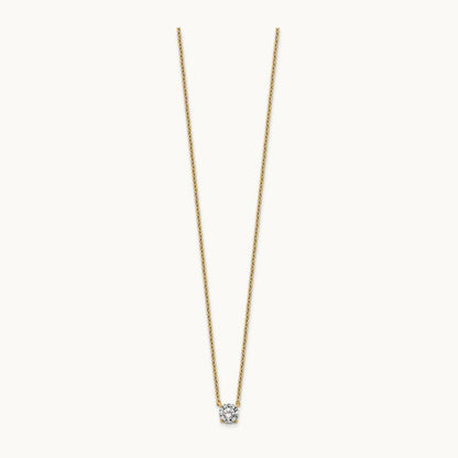 Four-Prong Solitaire Necklace, 0.50-4.00 ct tw Lab-Grown Diamond — 14K Yellow Gold