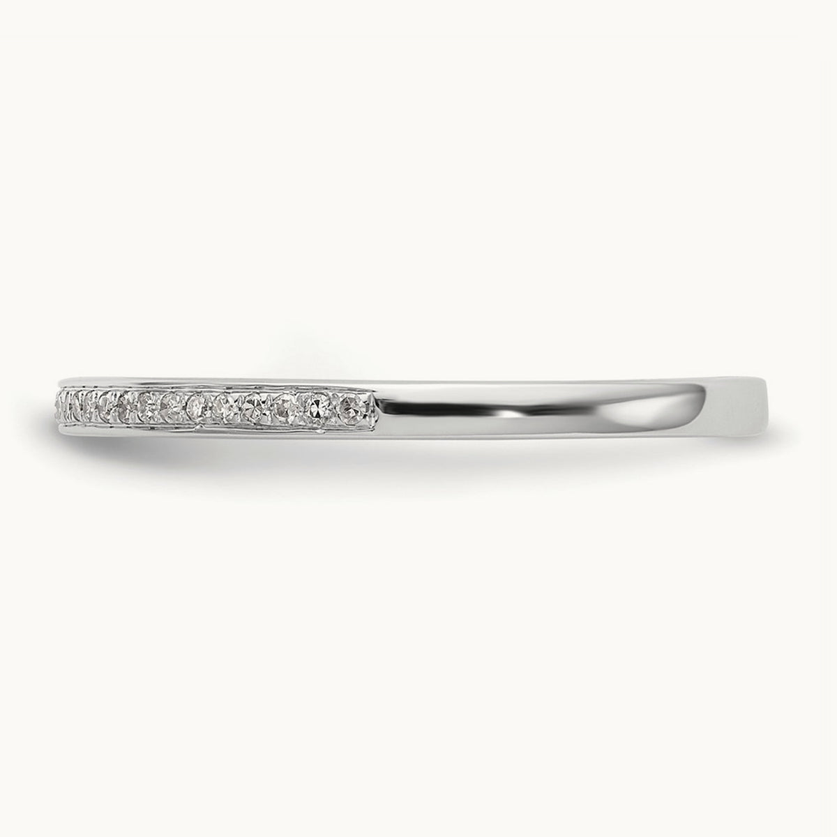 Set of 2 White Gold Diamond Wedding Band, 10K
