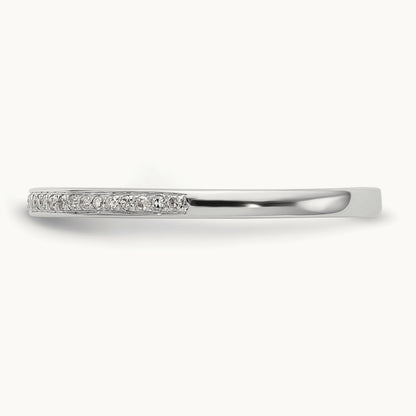 Set of 2 White Gold Diamond Wedding Band, 10K