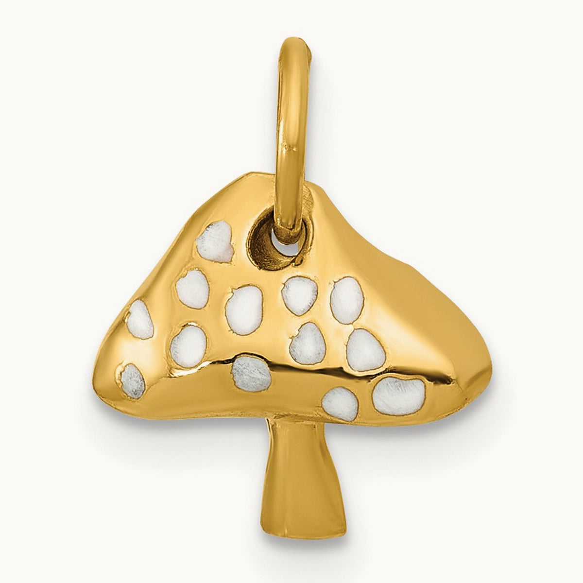 Curvy Toadstool Charm, 14K Yellow Gold