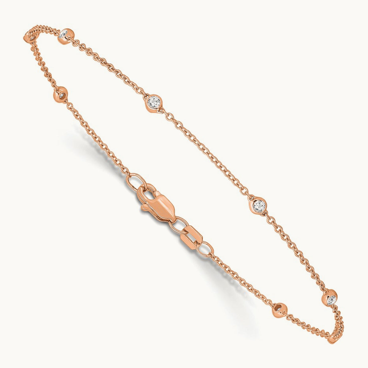 TO 14kr 1/5ct Lab Grown Diamond VS+ F+ Comp. 9 Station 9 inch Bracelet