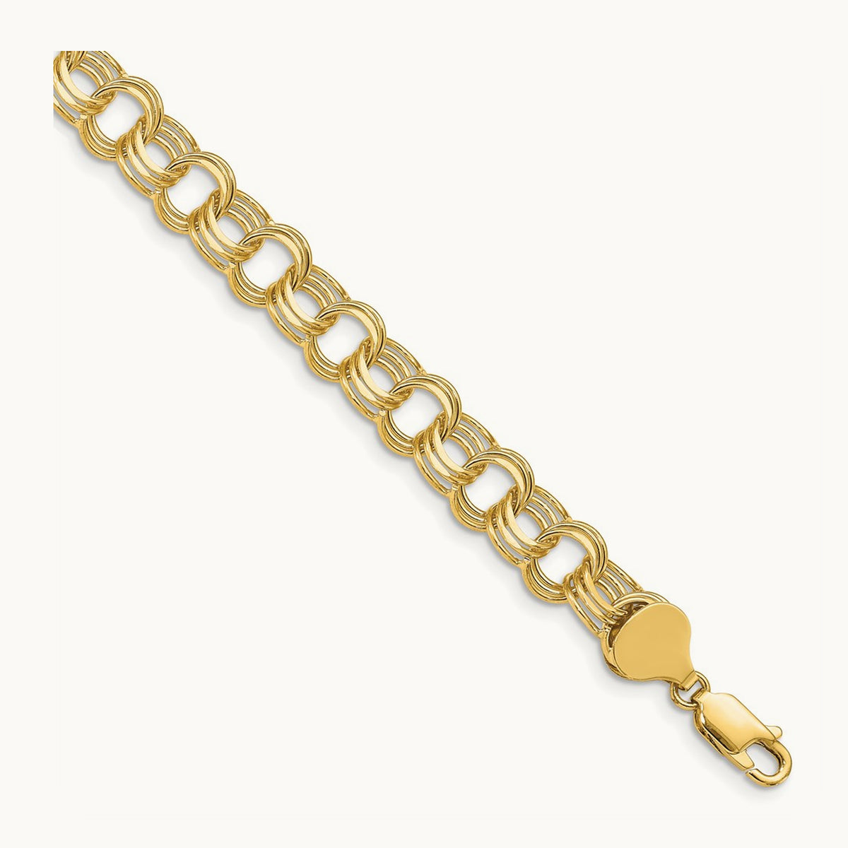 Triple Link Charm Bracelet, 14K