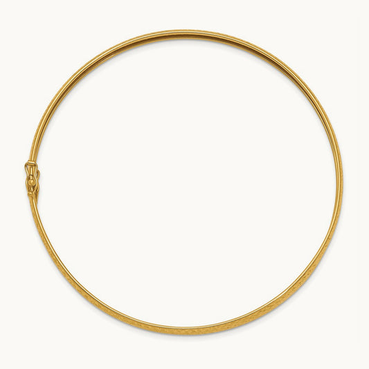 Polished Diamond-cut Flexible Bangle — 8mm
