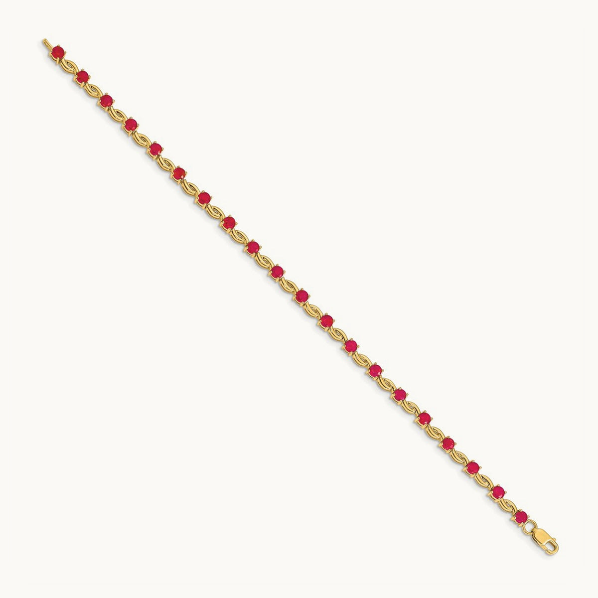 Oval Ruby Bracelet, 14K