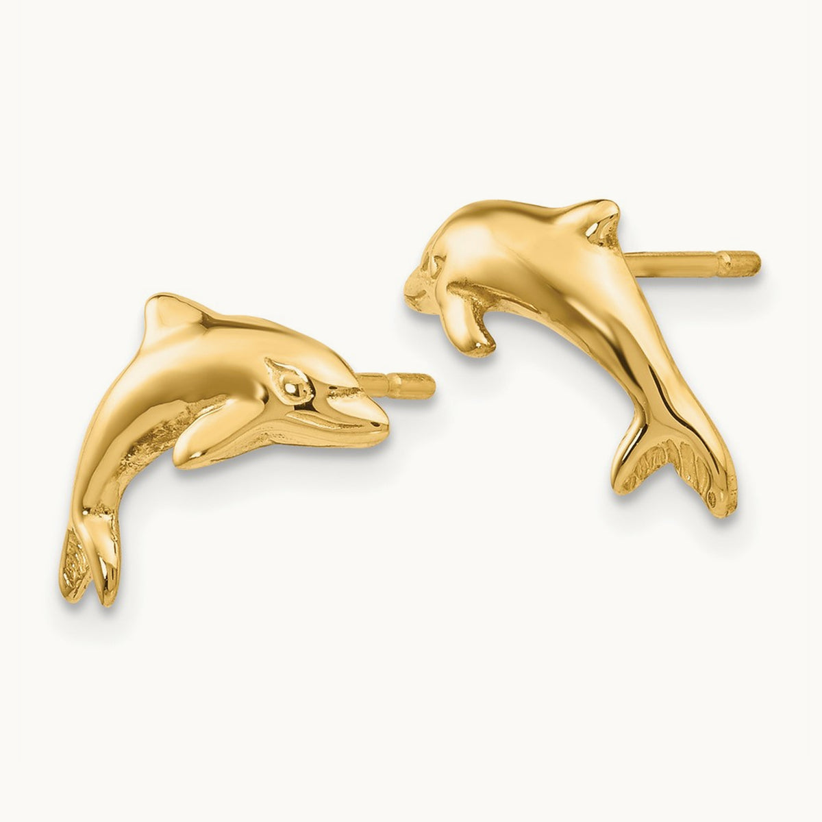 Dolphin Earrings, 14K