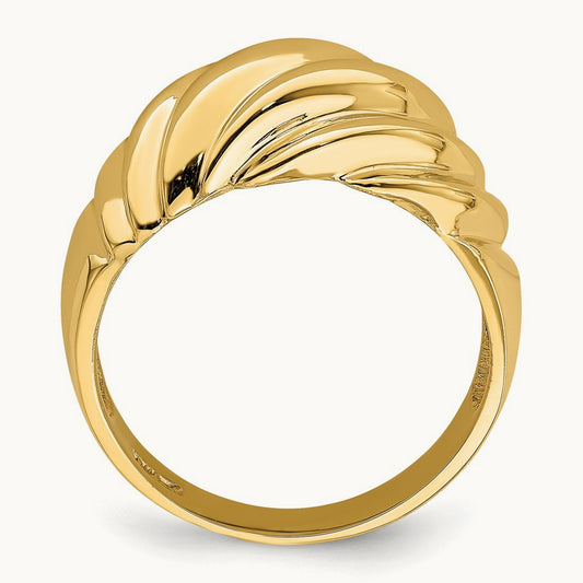 Polished Shrimp Fashion Ring, 14K