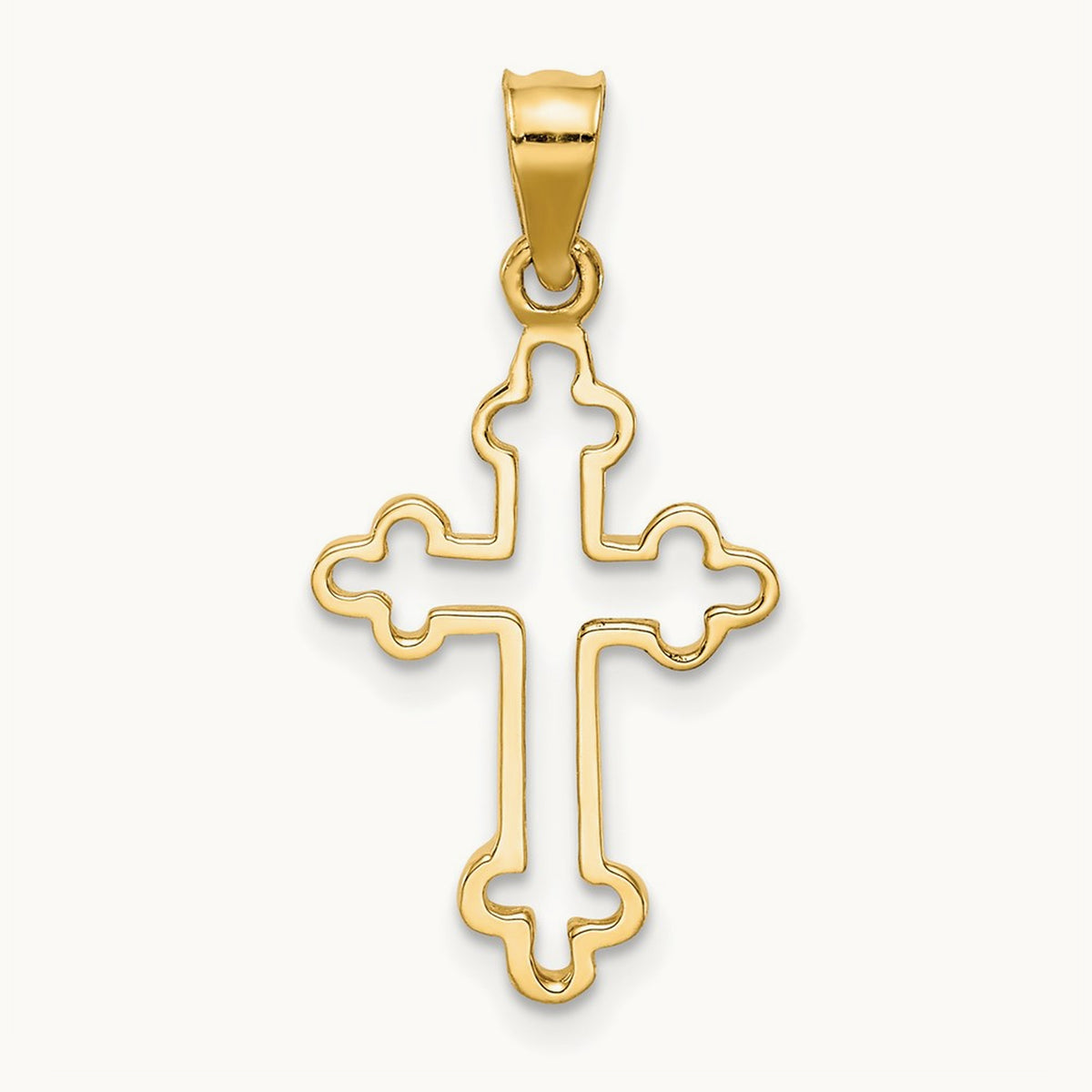 Polished Cross Pendant, 14K