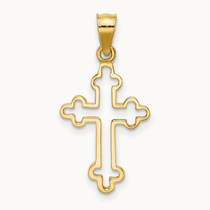 Polished Cross Pendant, 14K